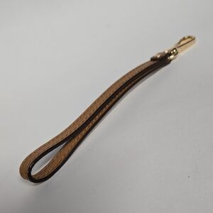 Michael Kors Tan Leather Wristlet Strap with Gold Hardware EUC 7.5"x.5"